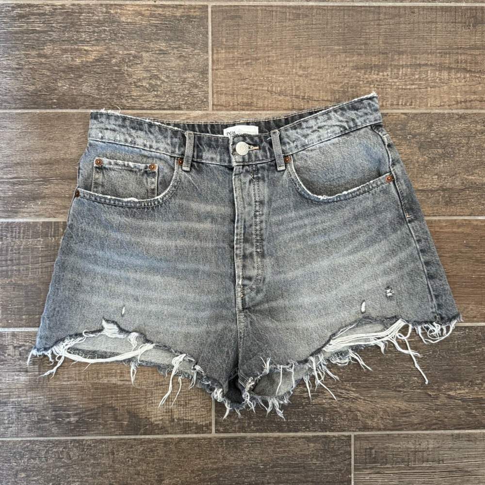 Zara Distressed Denim Shorts